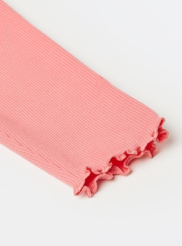 Girls Ribbed Leggings - Pack of 2