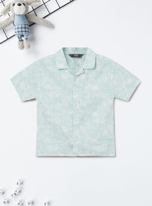Boys Floral Print Resort Shirt