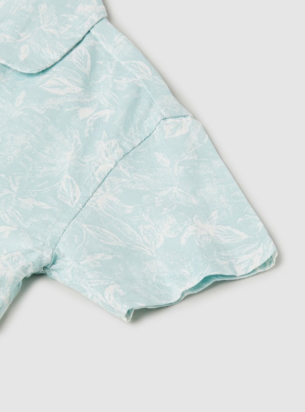 Boys Floral Print Resort Shirt