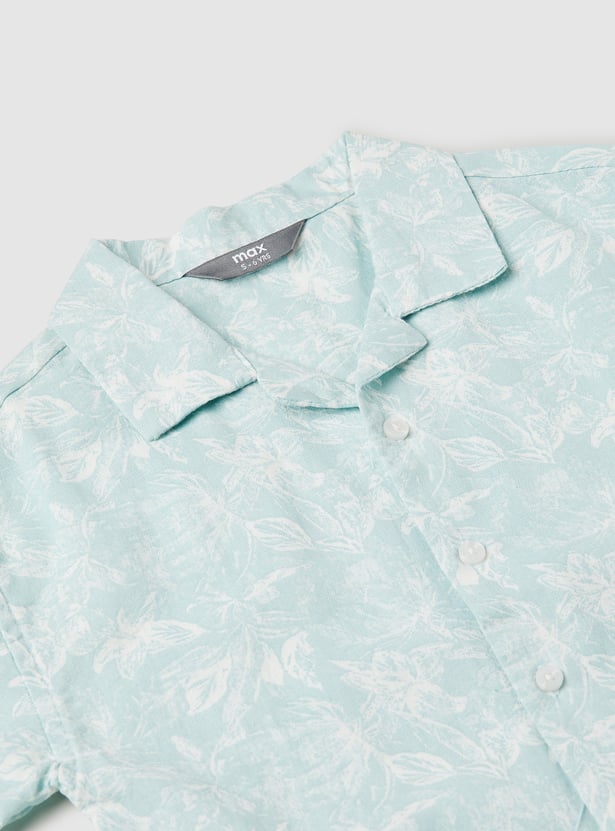 Boys Floral Print Resort Shirt