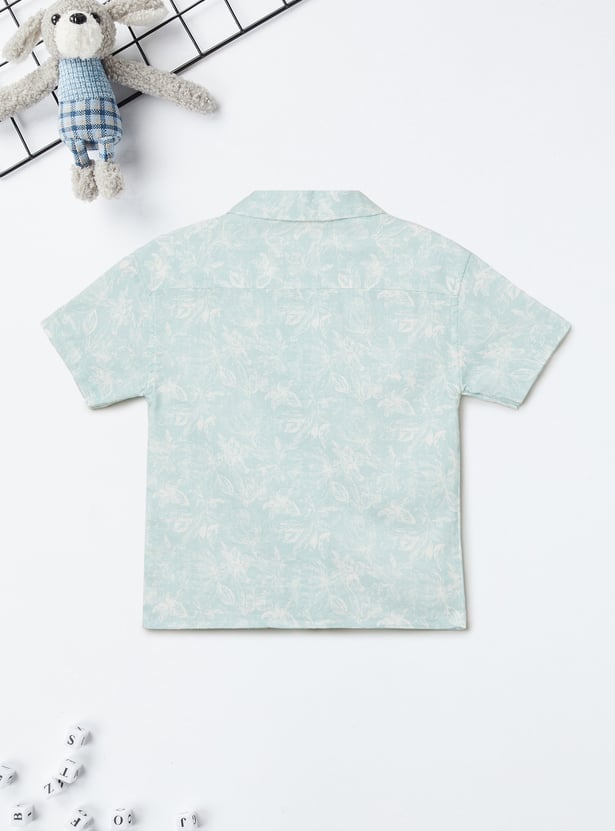 Boys Floral Print Resort Shirt