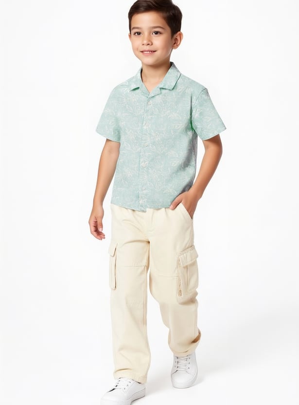 Boys Floral Print Resort Shirt