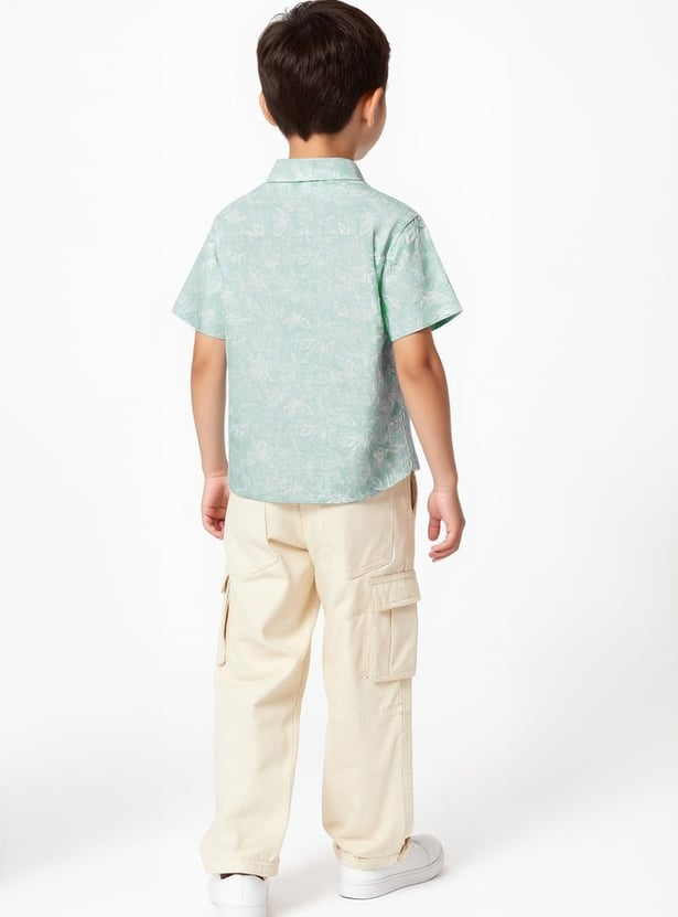 Boys Floral Print Resort Shirt