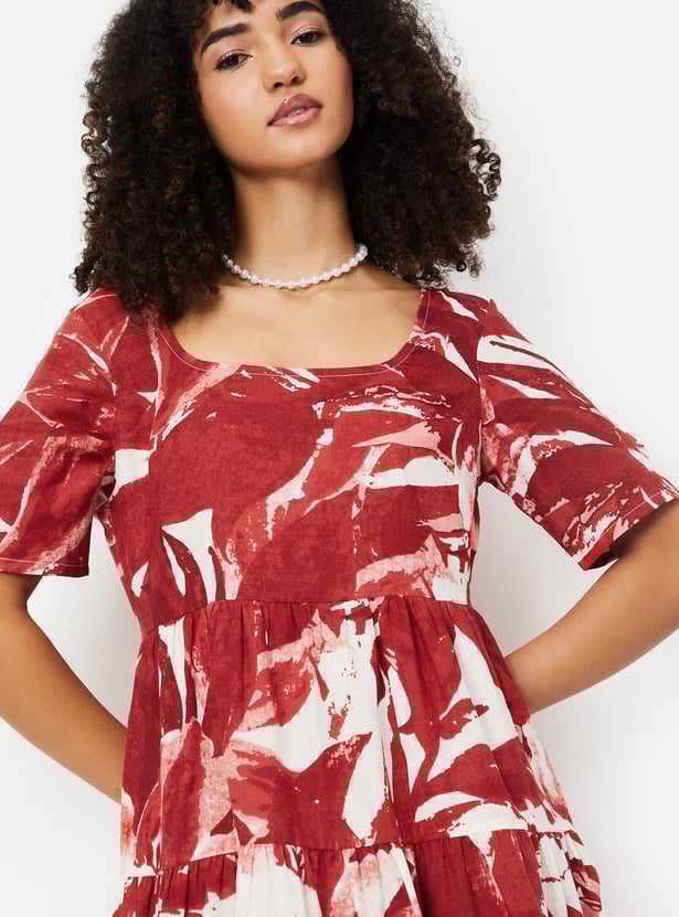 Women Printed Fit & Flare Midi Dress