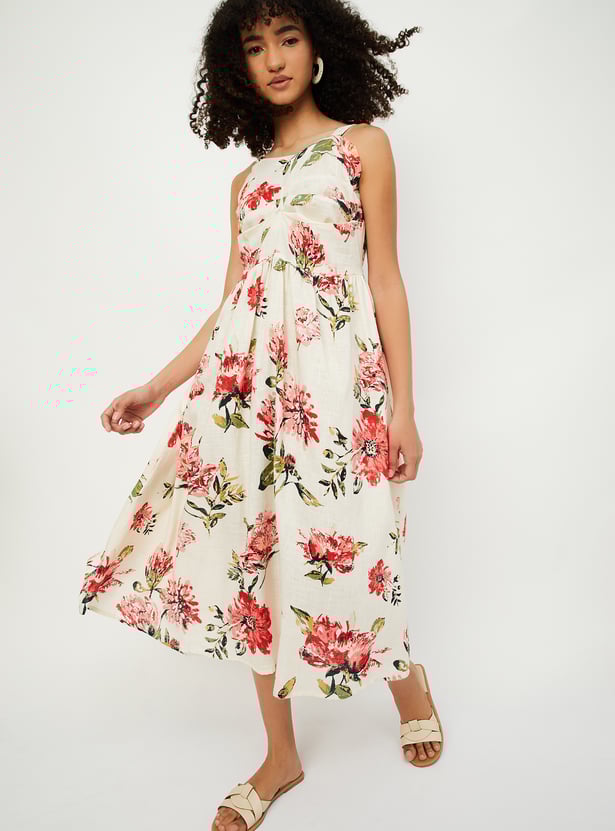 Women Floral Print A-line Dress