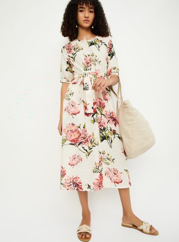Women Floral Print Midi Dress