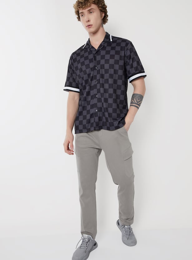 Men Checked Oversized Sports Shirt