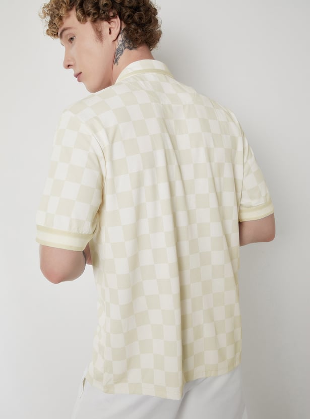 Men Checked Oversized Sports Shirt