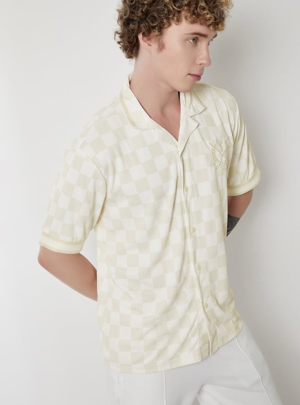 Men Checked Oversized Sports Shirt