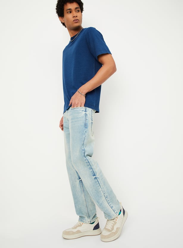 Men Washed Straight Fit Jeans