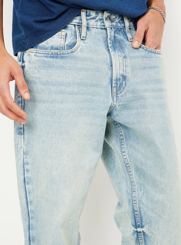 Men Washed Straight Fit Jeans