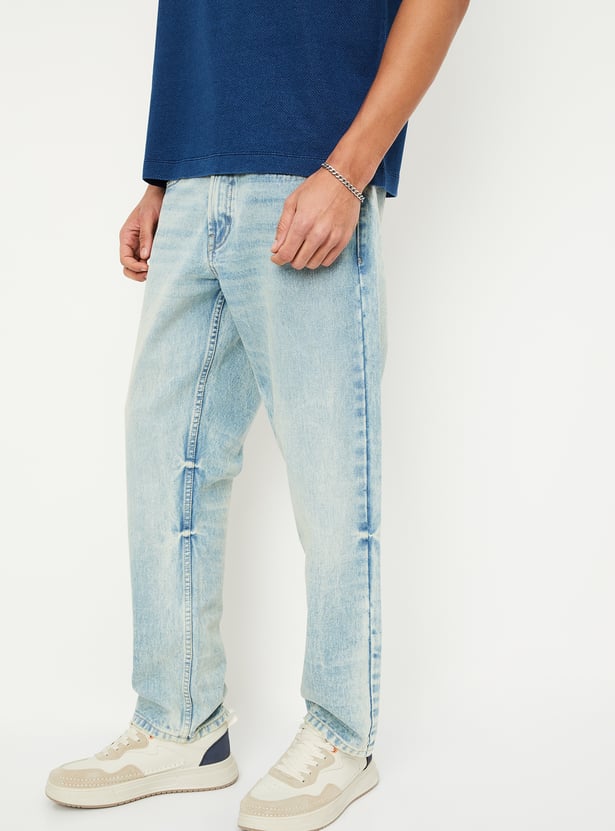 Men Washed Straight Fit Jeans