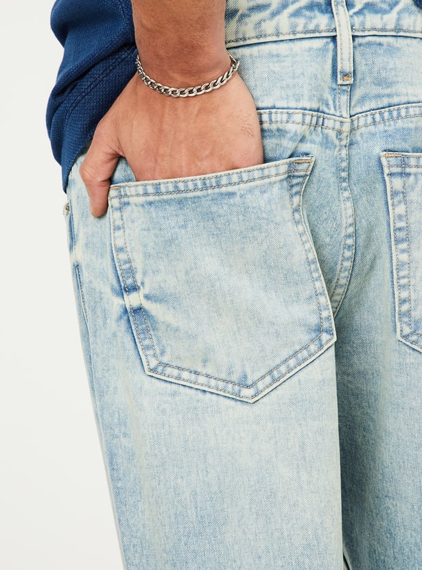 Men Washed Straight Fit Jeans