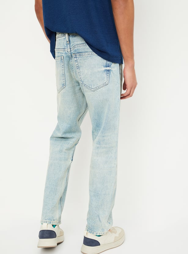 Men Washed Straight Fit Jeans