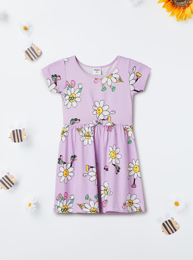 Girls Floral Print Dress