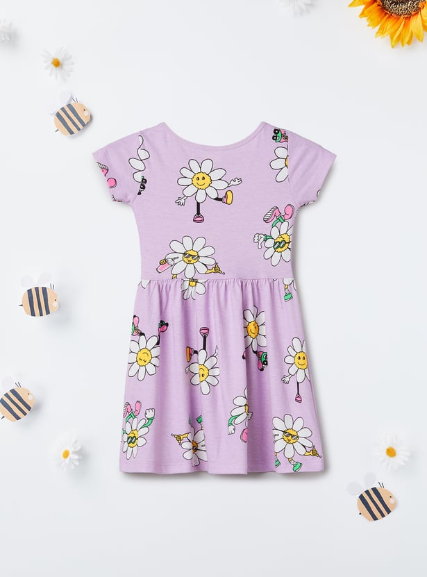 Girls Floral Print Dress