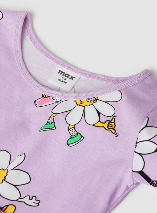 Girls Floral Print Dress