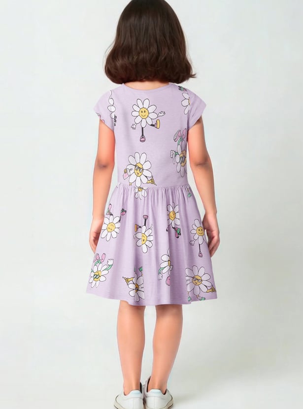 Girls Floral Print Dress