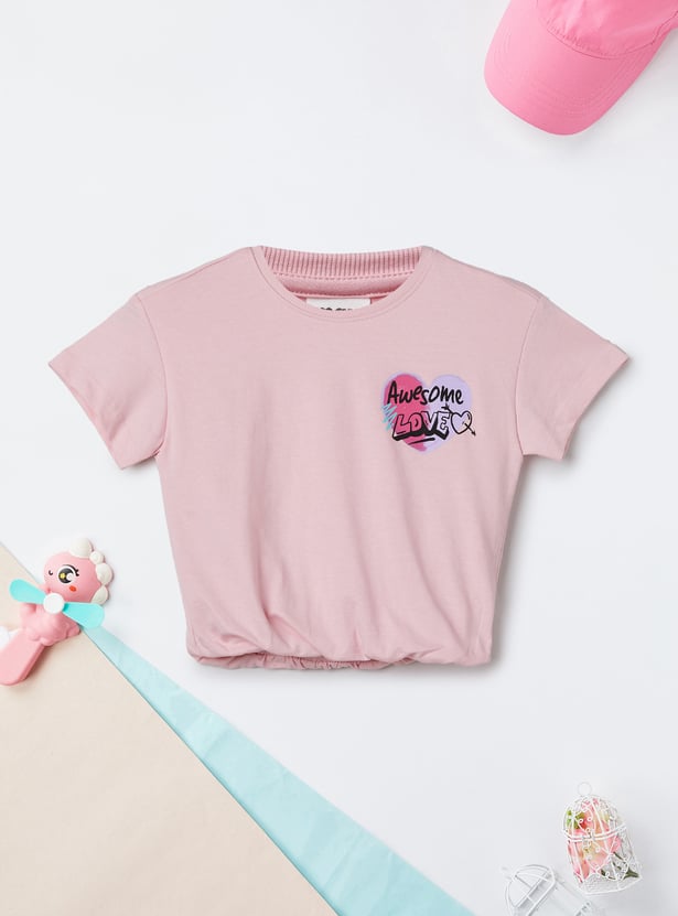 Girls Printed Crop Top