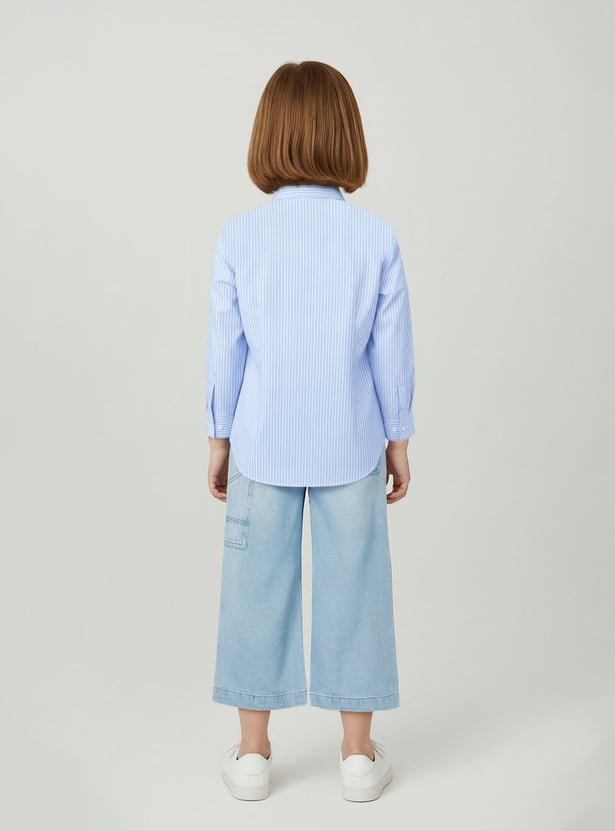 Girls Striped Regular Fit Shirt