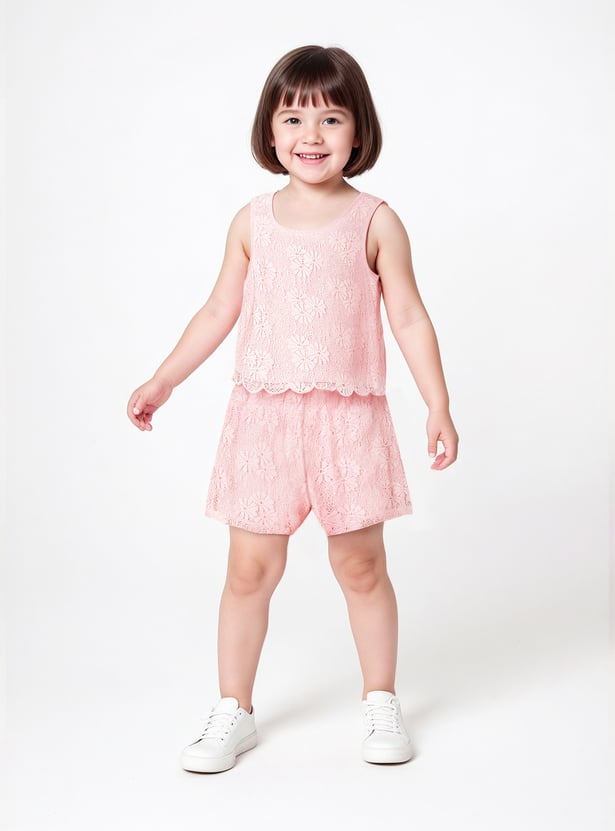 Girls Lace Shorts Set