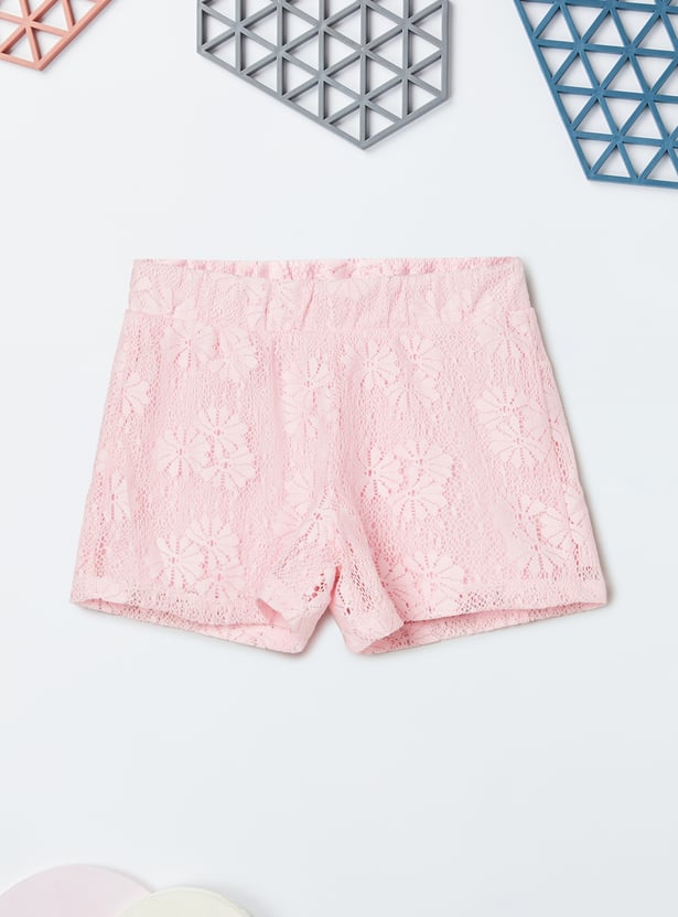 Girls Lace Shorts Set