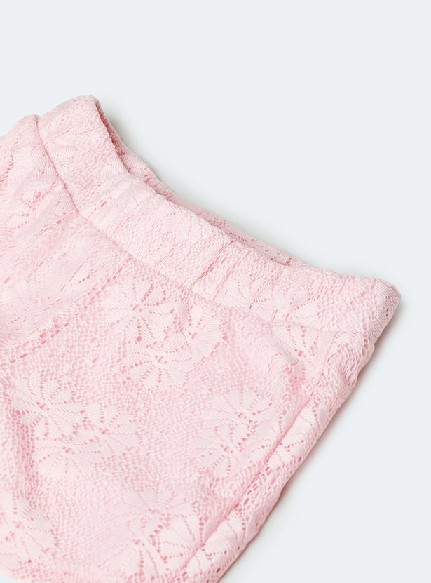 Girls Lace Shorts Set