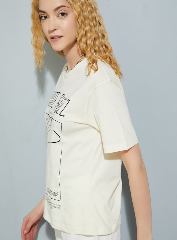 URB_N Women Printed Relaxed Fit T-shirt