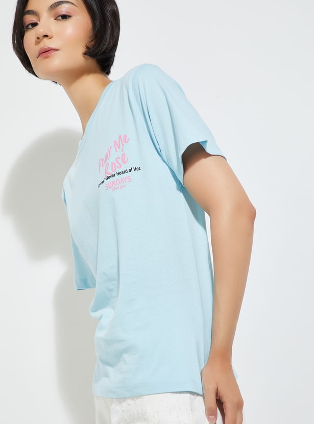 ALAYA F x URB_N Women Printed Relaxed Fit T-shirt