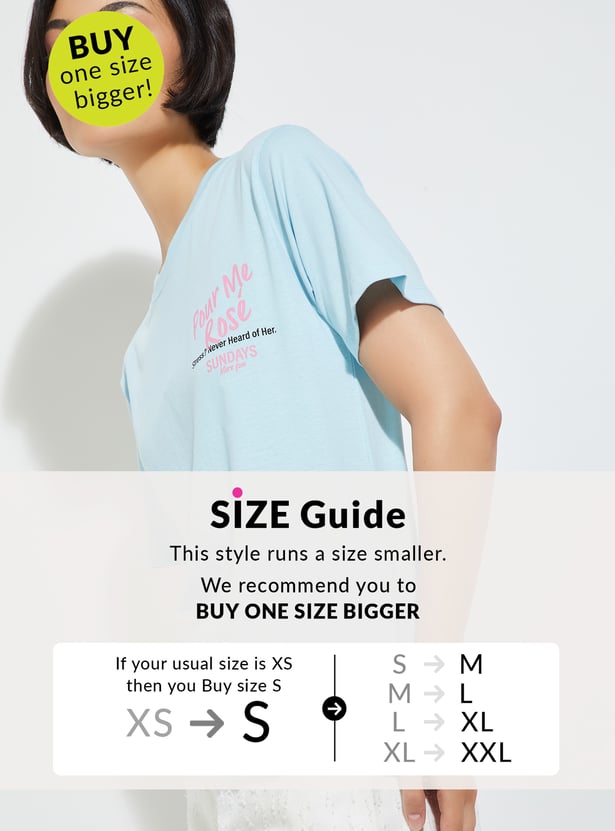 ALAYA F x URB_N Women Printed Relaxed Fit T-shirt