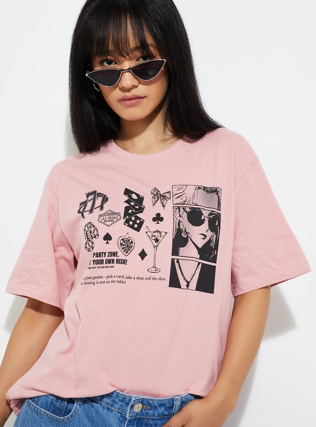 URB_N Women Printed Relaxed Fit T-shirt