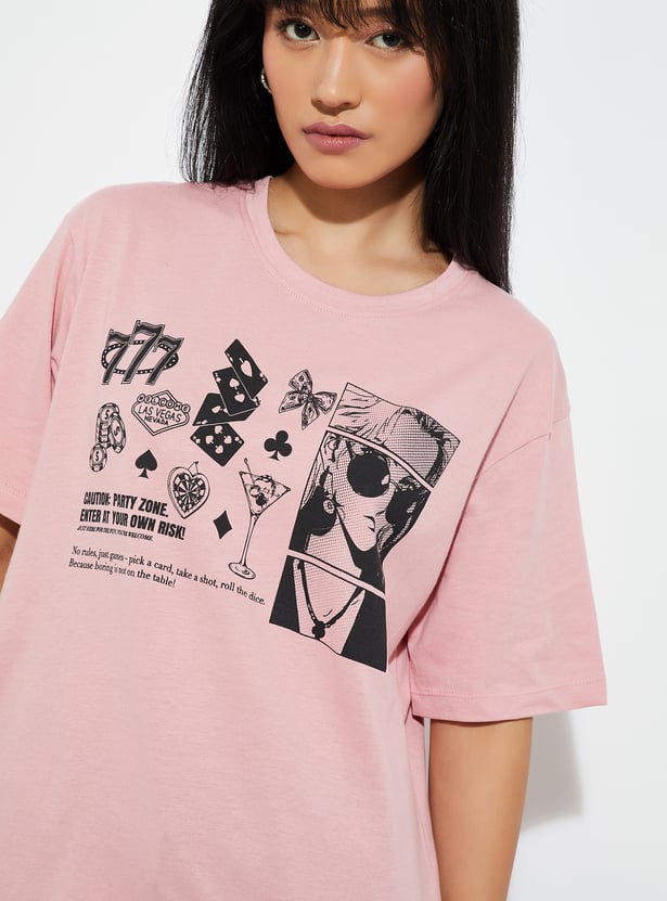 URB_N Women Printed Relaxed Fit T-shirt