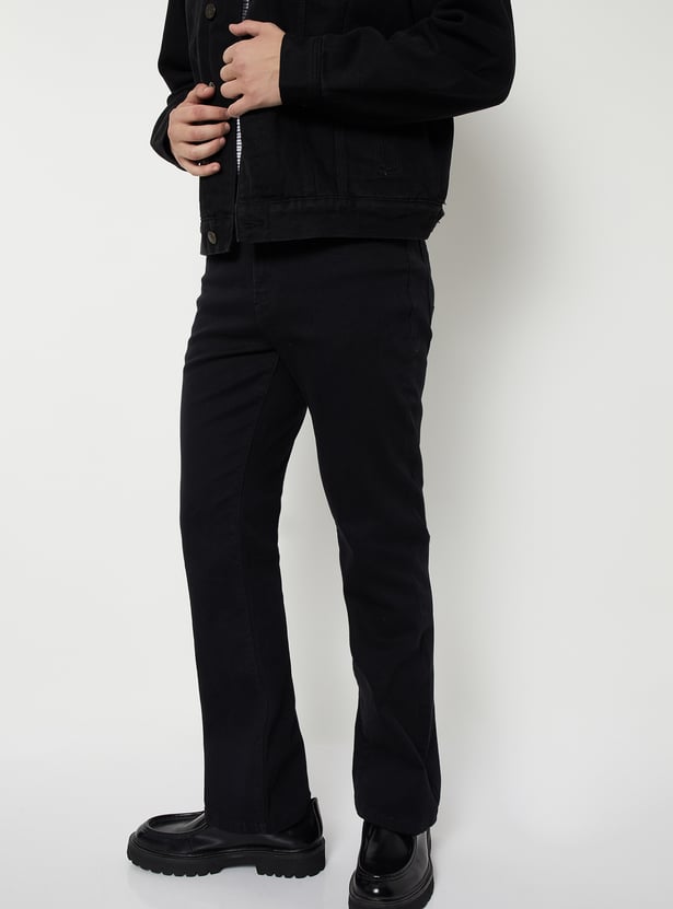 Men Washed Bootcut Jeans