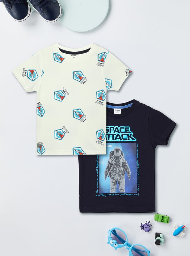 Boys Printed T-shirt - Pack of 2