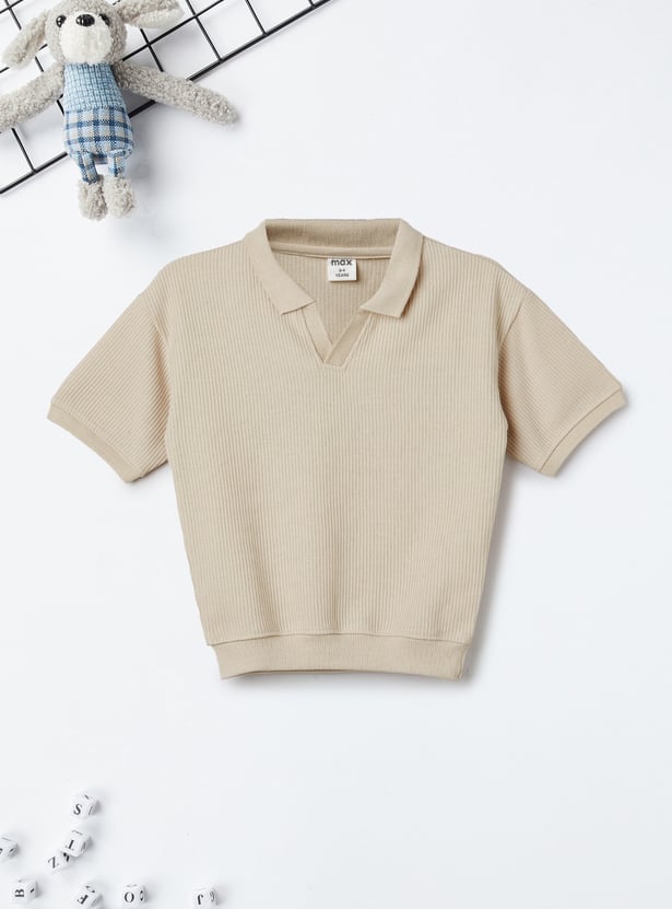 Boys Ribbed Polo T-shirt
