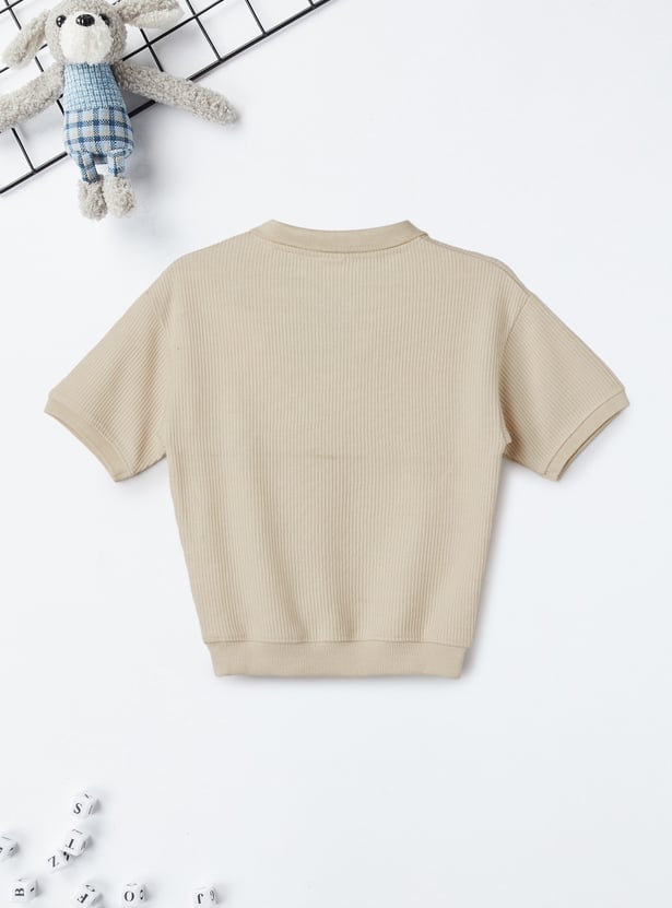 Boys Ribbed Polo T-shirt