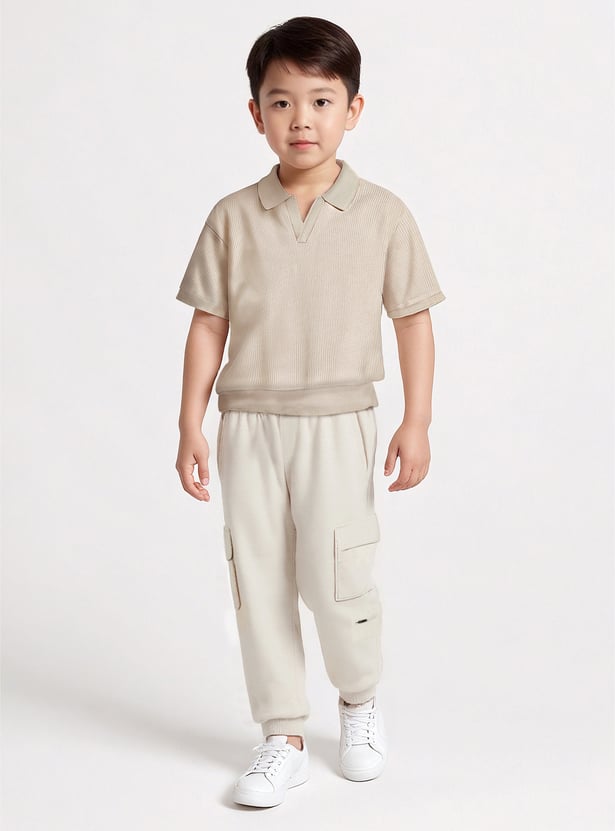 Boys Ribbed Polo T-shirt