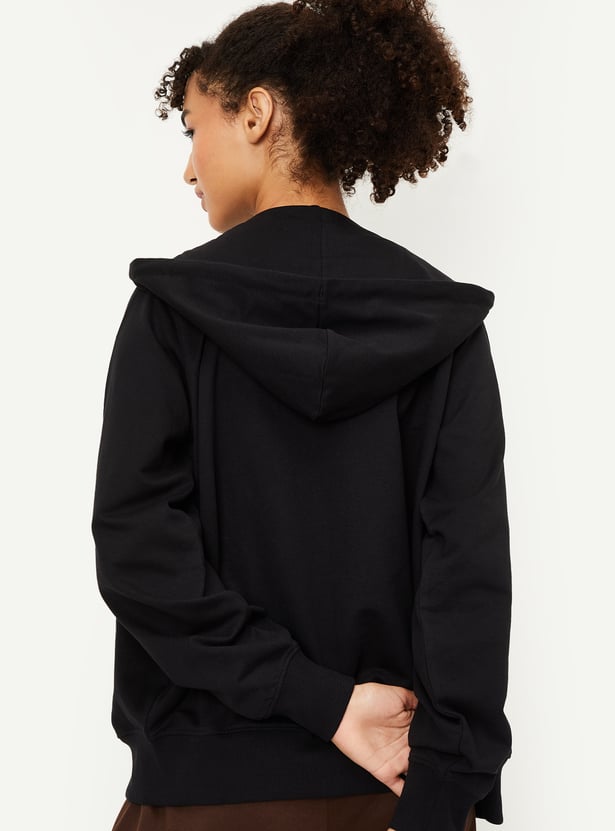 Women Solid Hooded Sports Jacket
