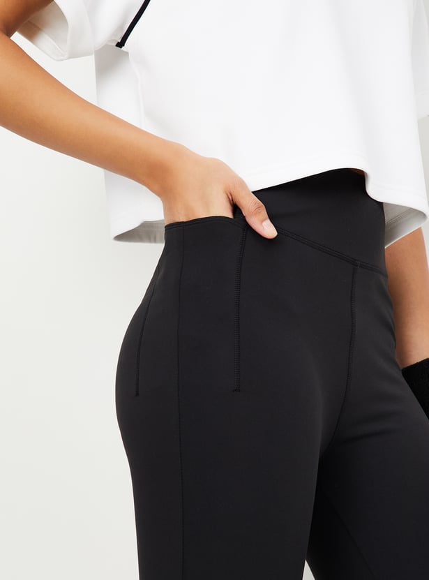 Women Solid Flared Sports Track Pants