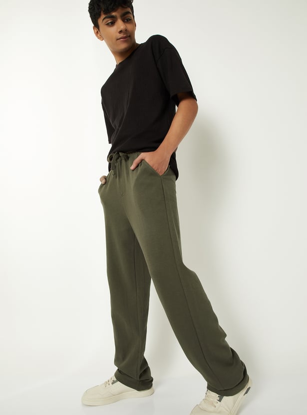 Boys Solid Track Pants