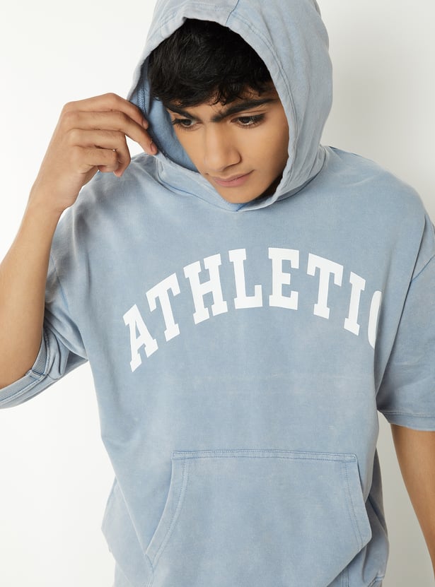 Boys Printed Hooded Oversized T-shirt