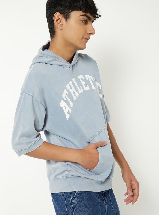 Boys Printed Hooded Oversized T-shirt