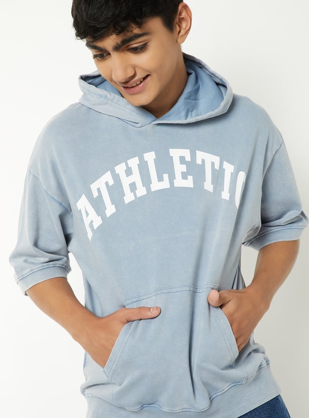 Boys Printed Hooded Oversized T-shirt