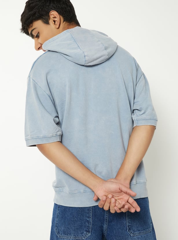 Boys Printed Hooded Oversized T-shirt