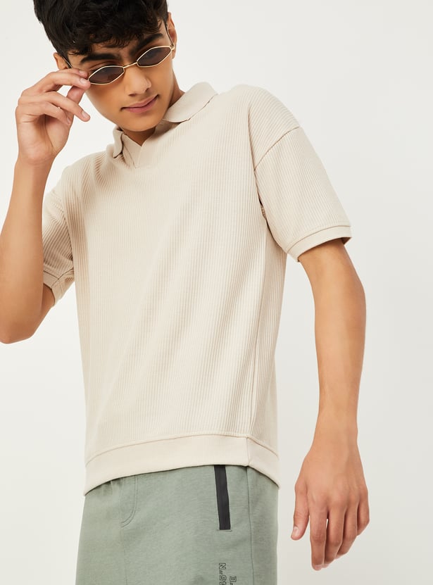 Boys Ribbed Polo T-shirt