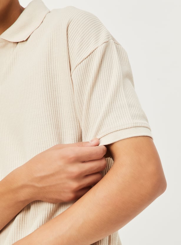 Boys Ribbed Polo T-shirt