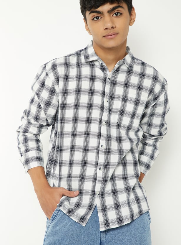 Boys Checked Regular Fit Shirt