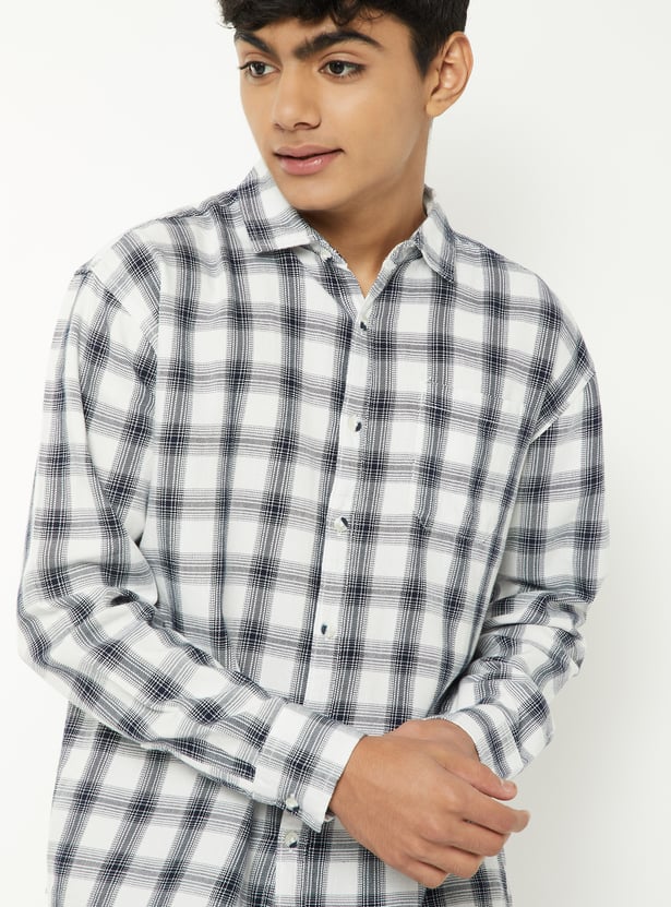 Boys Checked Regular Fit Shirt