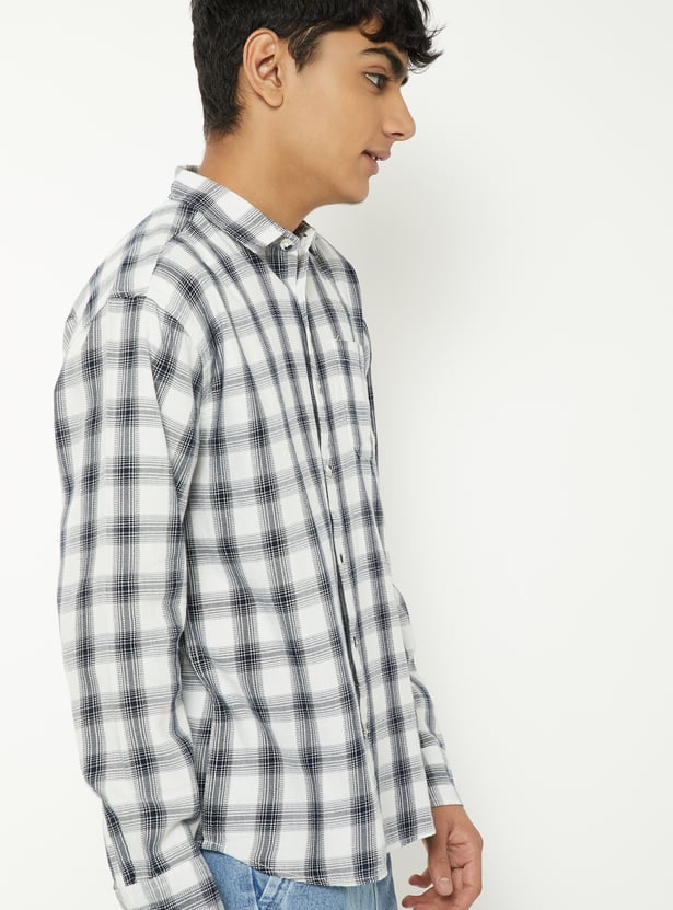 Boys Checked Regular Fit Shirt
