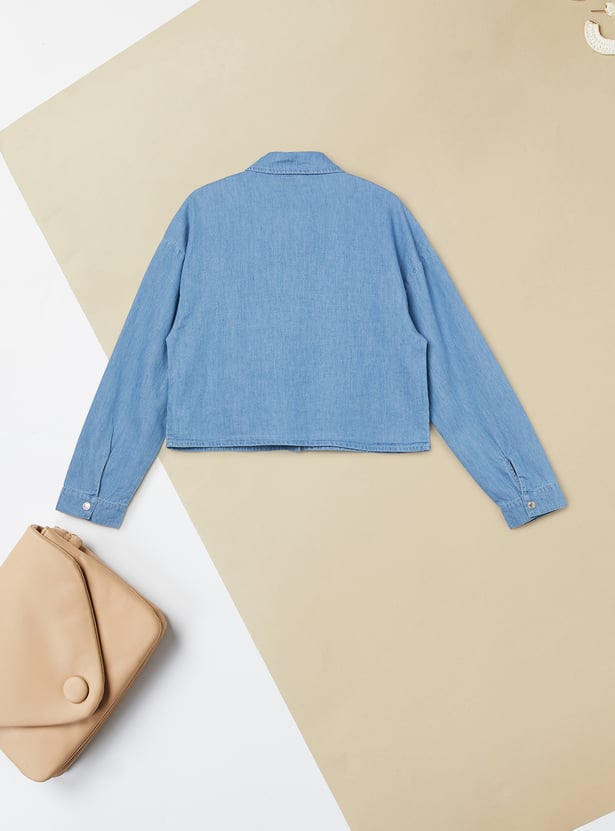 Girls Washed Denim Shirt